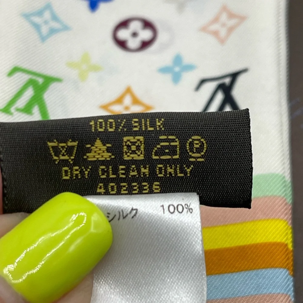 Louis Vuitton x Takashi Murakami Multicolor Y2K Bandeau Neckerchief Scarf Wrap - Picture 11 of 13